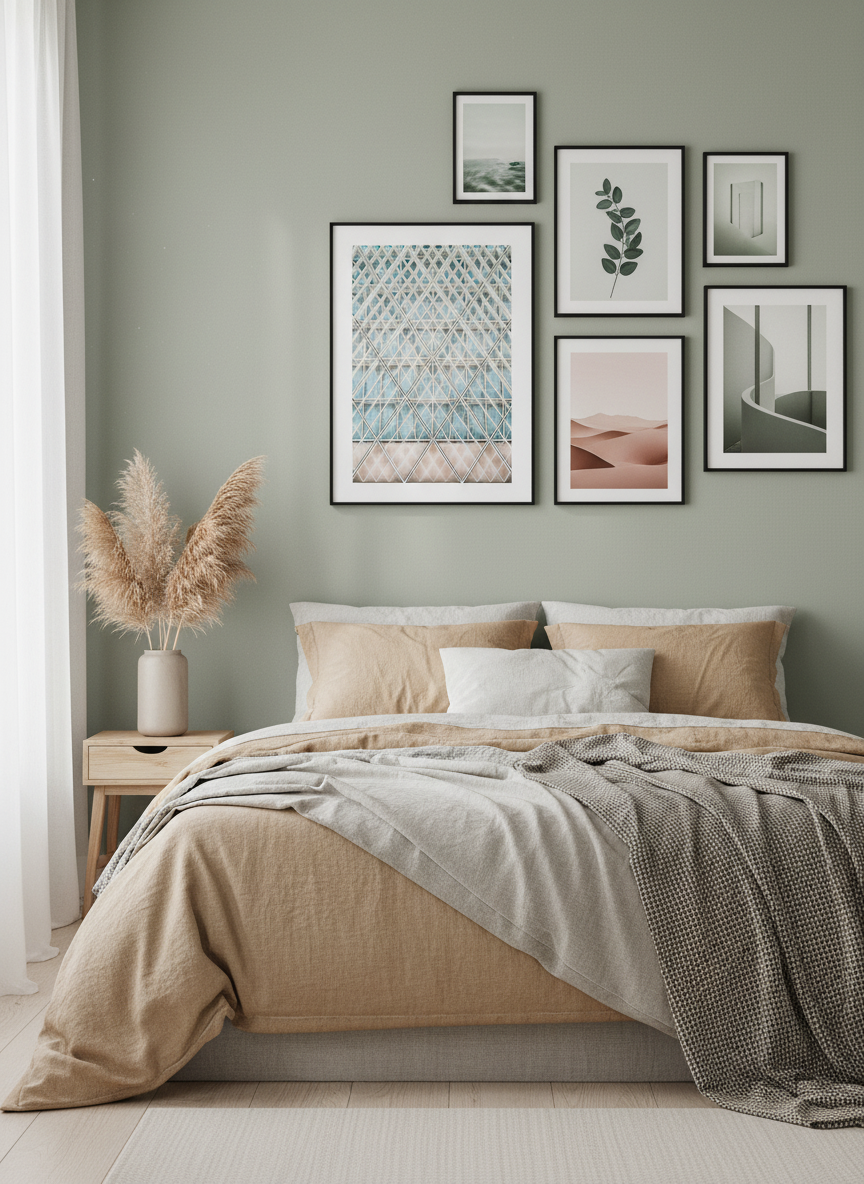 Blue & Pink Building Poster