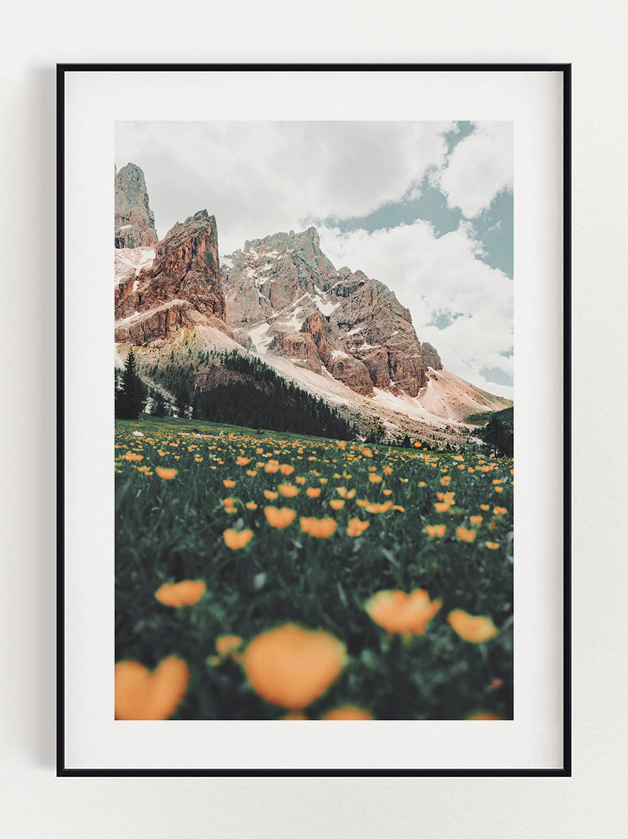 Flowers In The Mountains Poster – Stunning art poster print on premium gallery paper, perfect for modern interiors