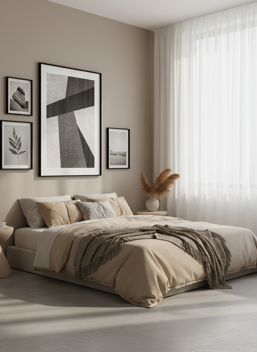 Grey, Black & White Poster