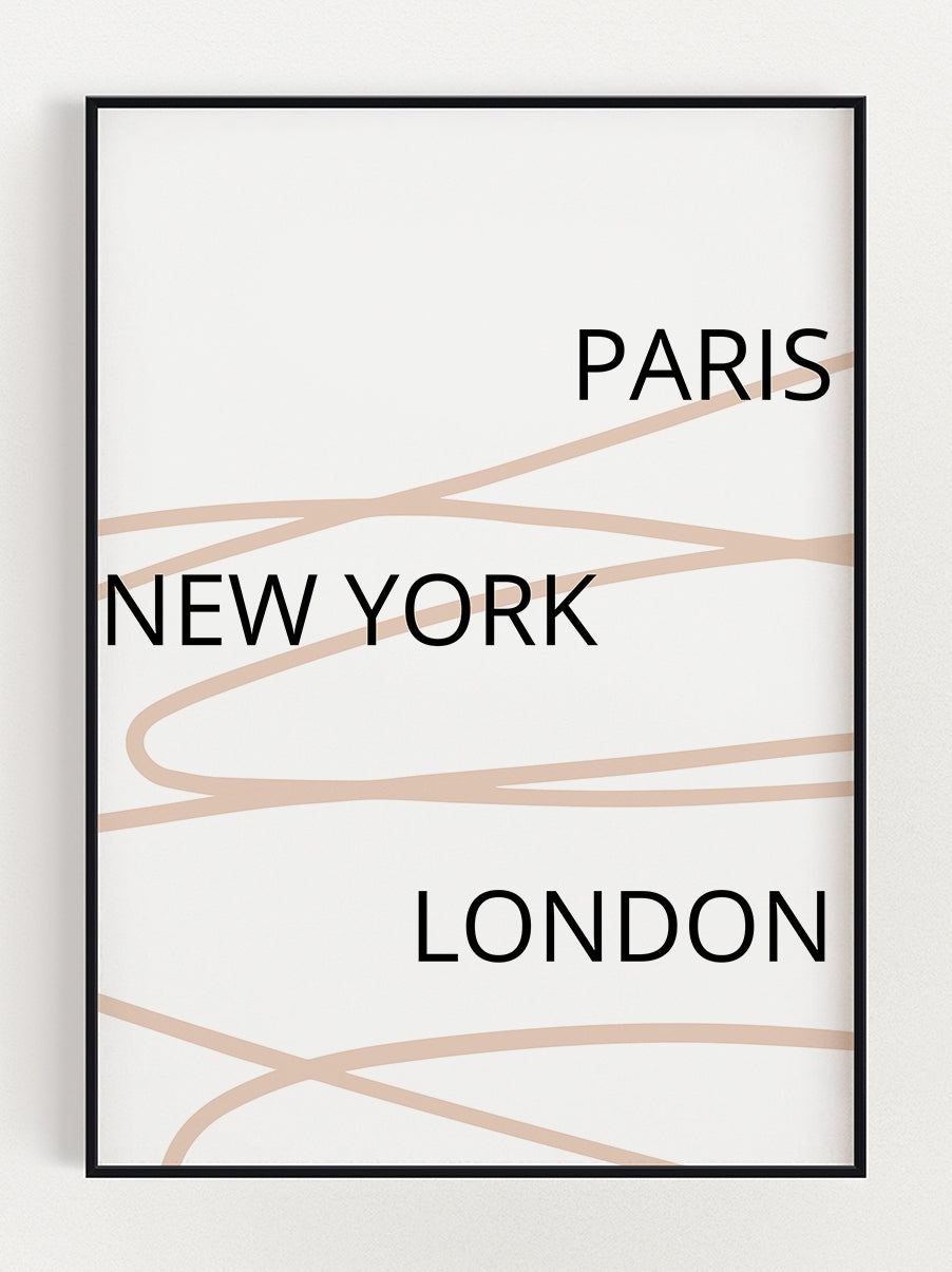 Paris New York London Poster – Stunning art poster print on premium gallery paper, perfect for modern interiors