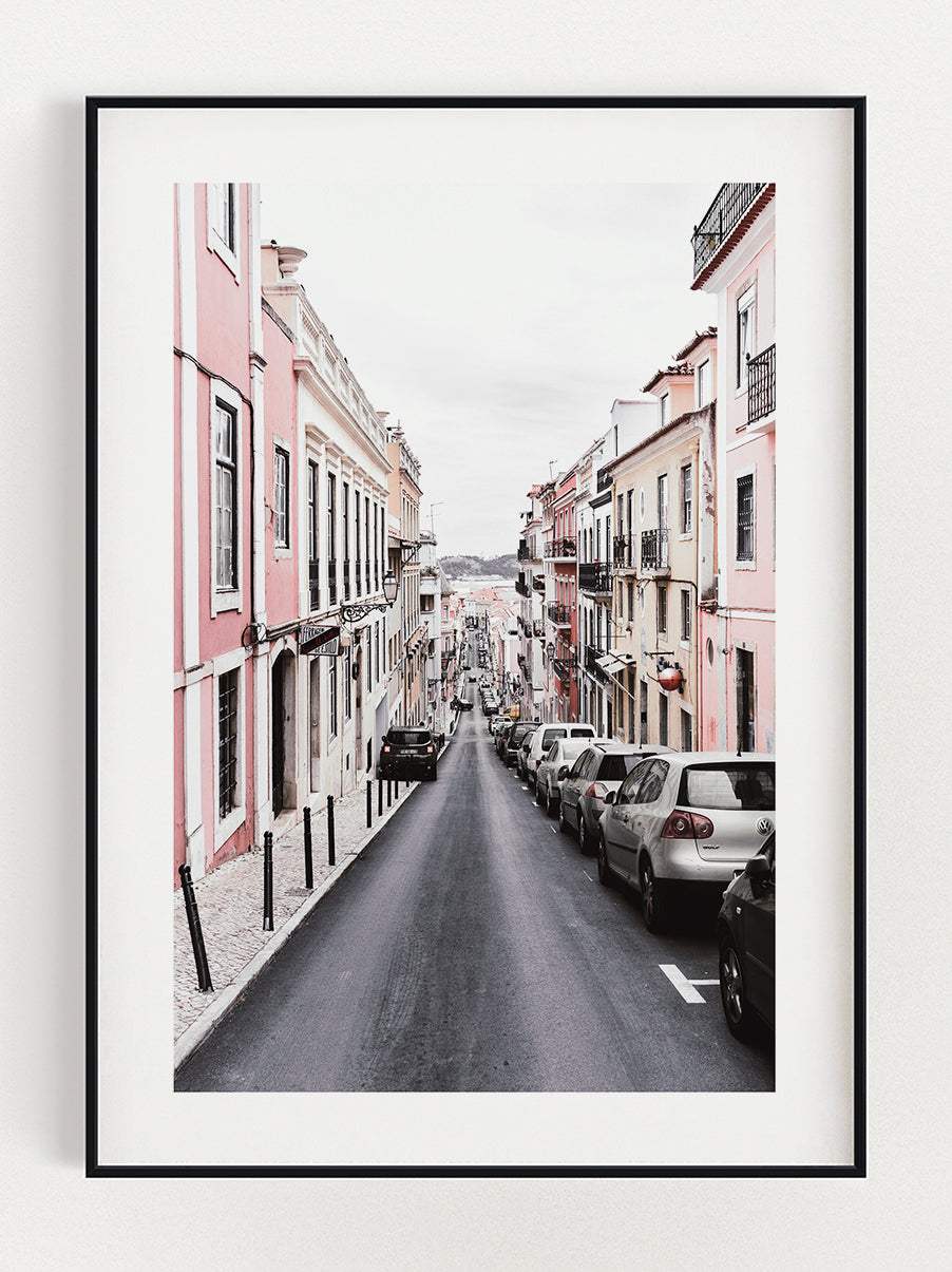 Pink Down Street Poster – Stunning art poster print on premium gallery paper, perfect for modern interiors