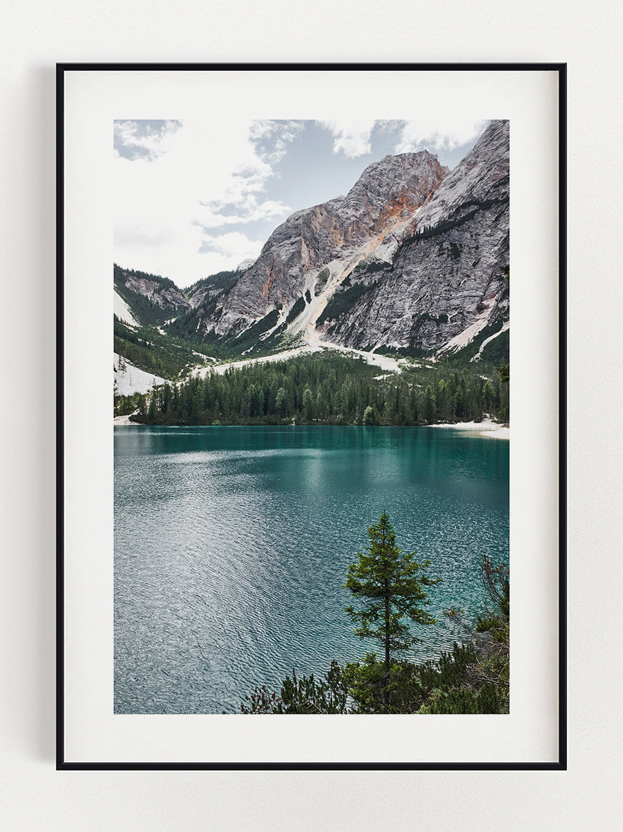 Snowy Mountain Lake Poster – Stunning art poster print on premium gallery paper, perfect for modern interiors