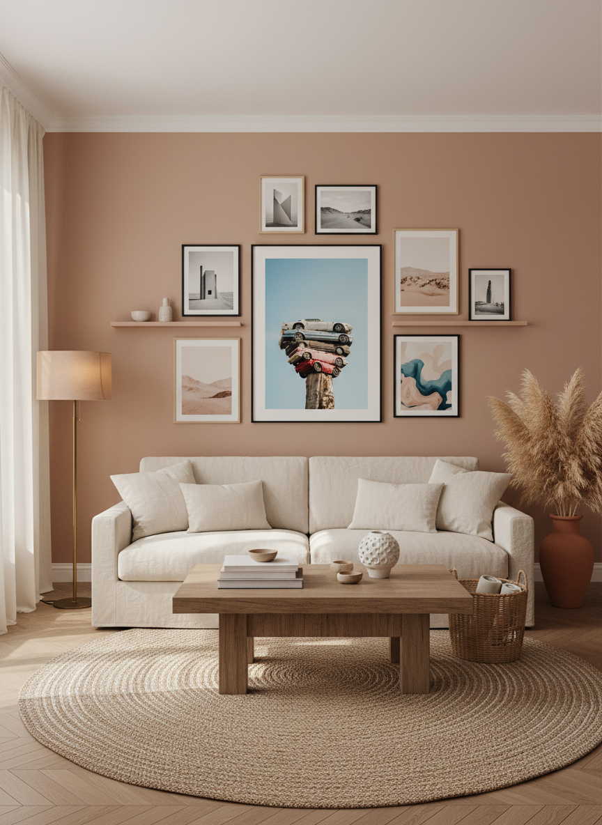 Stapel auto's poster